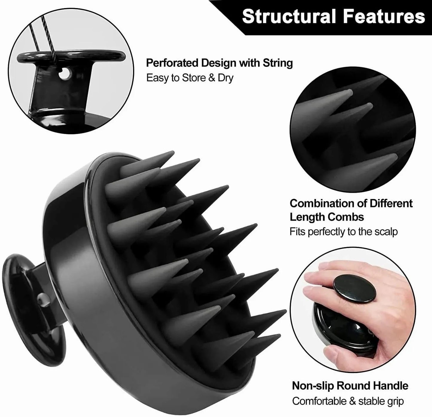 Silicone Shampoo Brush Clean The Scalp Thoroughly Scalp Massage Easy Foam Head Massage Brush Shampoo Brush Bath Comb Care Tool